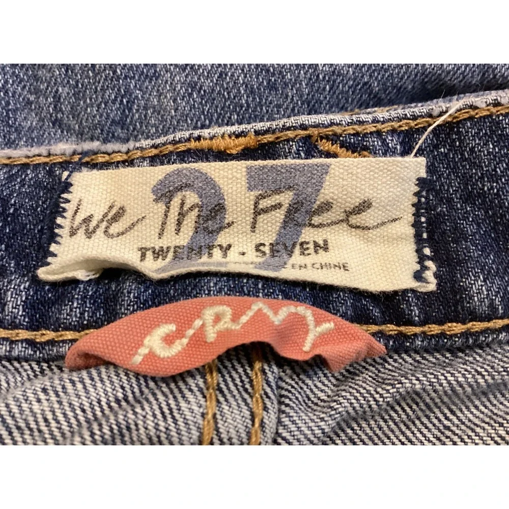 Free People‎ CRVY Highly Distressed High Rise Women's Jeans Straight Leg Size 27
